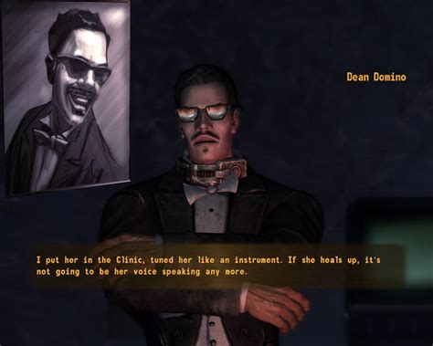 He is one of the major characters in the Fallout New Vegas add-on Dead Money. . Dean domino new vegas
